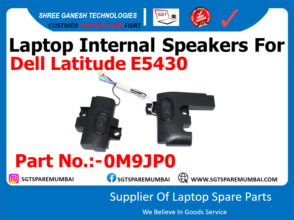 Laptop Internal Speakers For Dell Latitude E5430 (old Model) Part No.:-0M9JP0