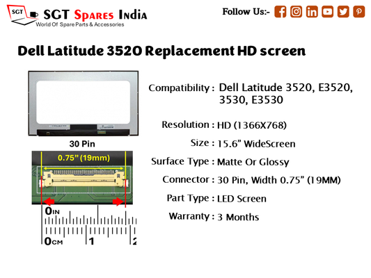 Dell Latitude 3520 Replacement HD screen