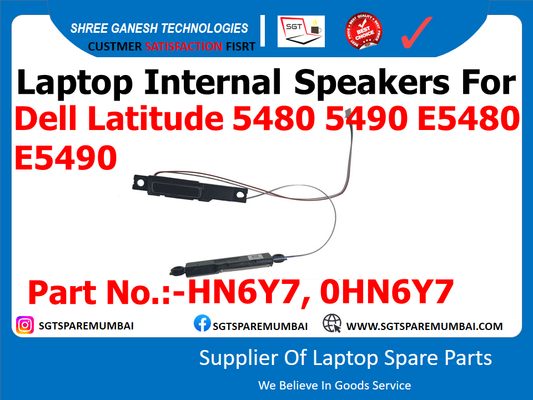 Laptop Internal Speakers For Dell Latitude 5480 5490 E5480 E5490 Part No.:-HN6Y7, 0HN6Y7