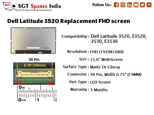 Dell Latitude 3520 Replacement FHD screen