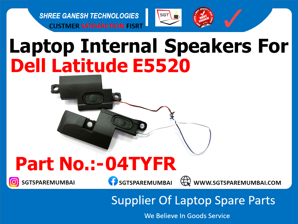 Laptop Internal Speakers For Dell Latitude E5520 (old model) Part No.:-04TYFR