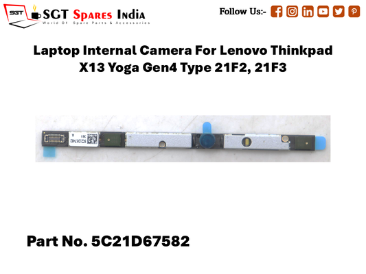 Laptop Internal Camera For Lenovo Thinkpad X13 Yoga Gen4 Type 21F2, 21F3 Part No. 5C21D67582