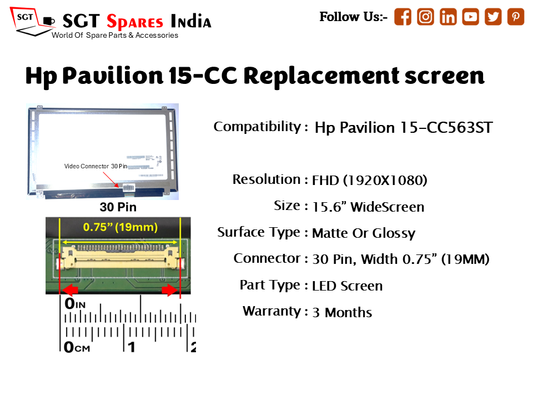 Hp Pavilion 15-CC Replacement screen