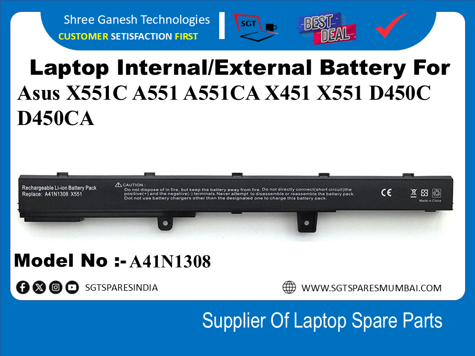 A-sus A41N1308 External  Battery For Asus X551C A551 A551CA X451 X551 D450C D450CA