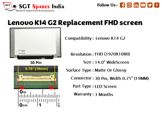 Lenovo K14 G2 Replacement FHD screen
