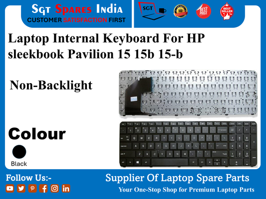 Laptop Internal Keyboard For HP sleekbook Pavilion 15 15b 15-b Non-Backlight Colour Black