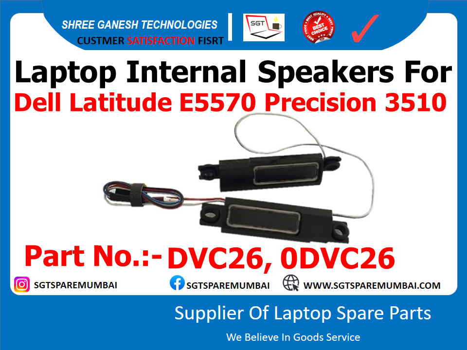 Laptop Internal Speakers For Dell Latitude E5570 Precision 3510 Part No.:- DVC26, 0DVC26