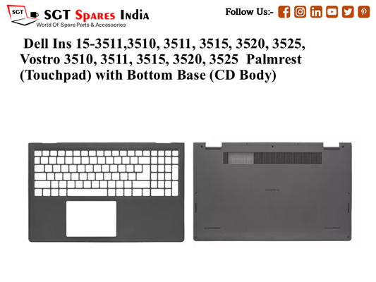 DELL INSPRION 3510, 3511, 3515, 3520, 3525, VOSTRO 3510, 3511, 3515, 3520, 3525 Palmrest (Touchpad) with Bottom Base (CD Body)