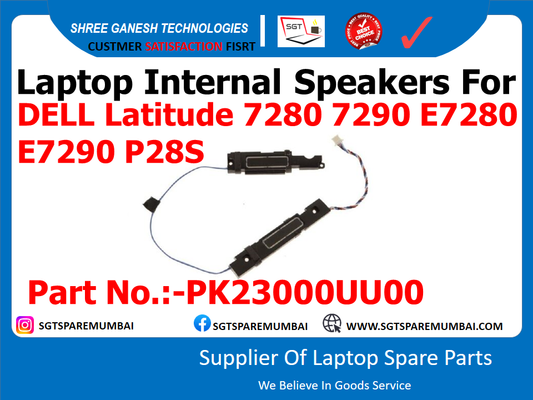 Laptop Internal Speakers For DELL Latitude 7280 7290 E7280 E7290 P28S Part No.:-PK23000UU00