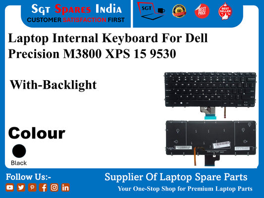 Laptop Internal Keyboard For Dell Precision M3800 XPS 15 9530 With-Backlight Colour Black