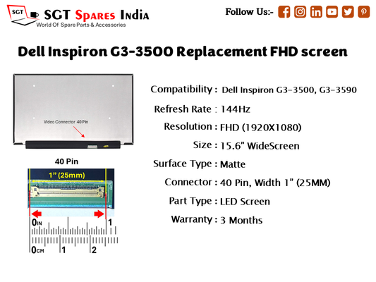 Dell Inspiron G3-3500 Replacement FHD screen