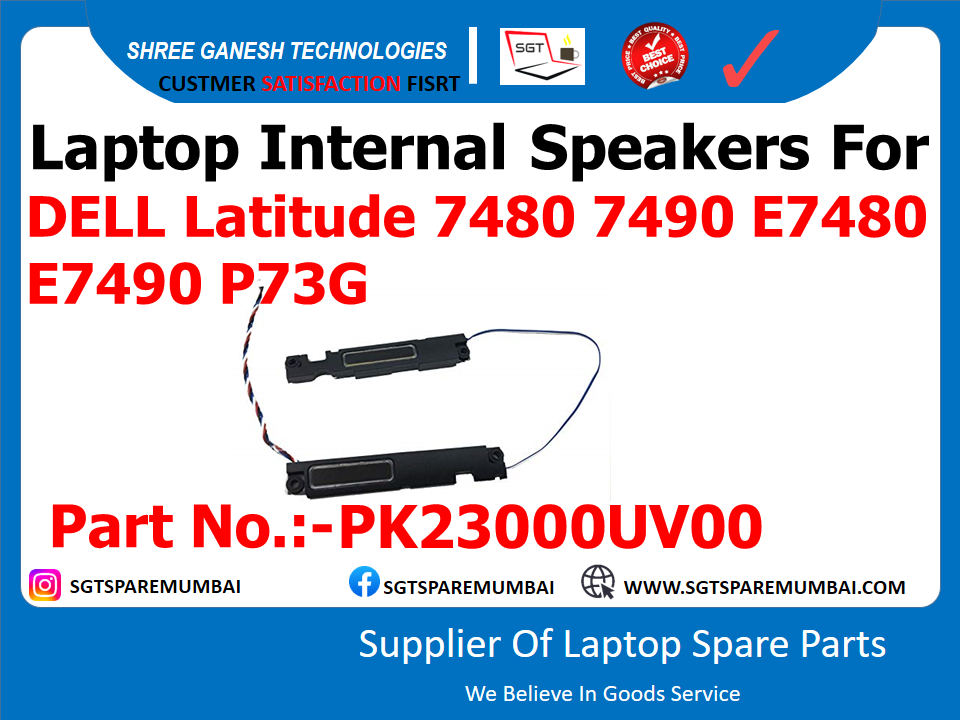 Laptop Internal Speakers For DELL Latitude 7480 7490 E7480 E7490 P73G Part No.:-PK23000UV00