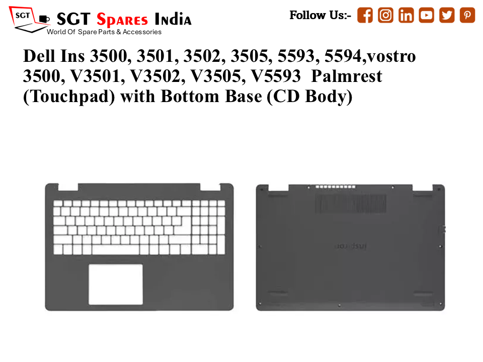 Dell Ins 3500, 3501, 3502, 3505, 5593, 5594,vostro 3500, V3501, V3502, V3505, V5593 Palmrest (Touchpad) with Bottom Base (CD Body)