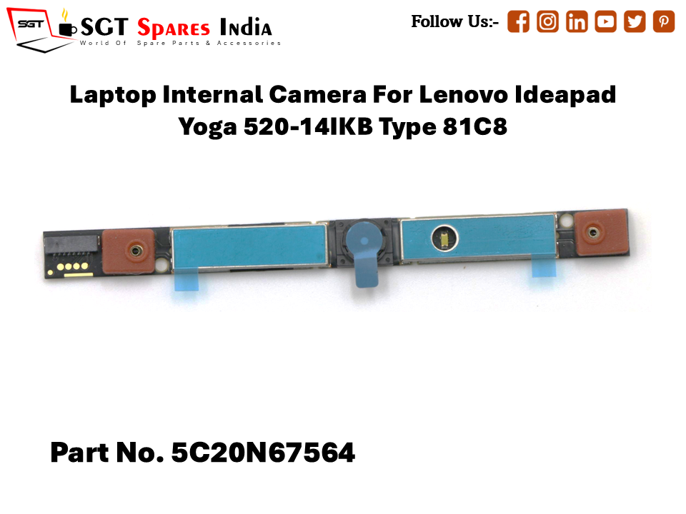 Laptop Internal Camera For Lenovo Ideapad Yoga 520-14IKB Type 81C8 Part No. 5C20N67564