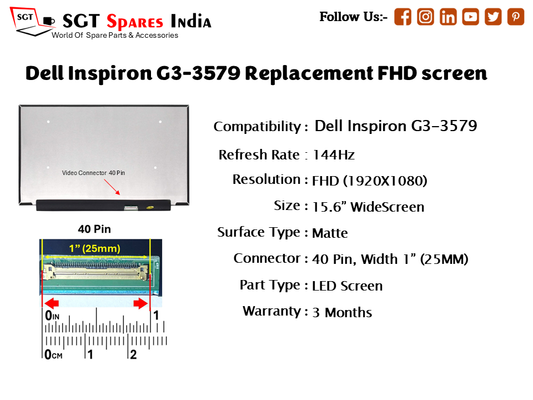 Dell Inspiron G3-3579 Replacement FHD screen