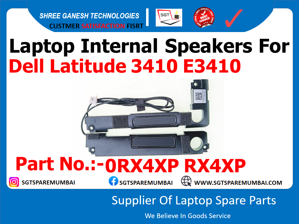 Laptop Internal Speakers For Dell Latitude 3410 E3410 Part No.: -0RX4XP RX4XP