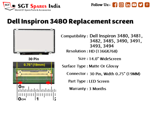 Dell Inspiron 3480 Replacement screen