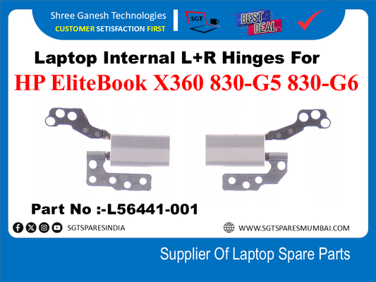 Laptop Internal L+R Hinges For HP EliteBook X360 830-G5 830-G6  Part No :- L56441-001