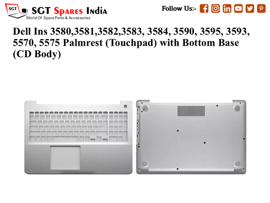Dell Ins 3580,3581,3582,3583, 3584, 3590, 3595, 3593, 5570, 5575 Palmrest (Touchpad) with Bottom Base (CD Body)