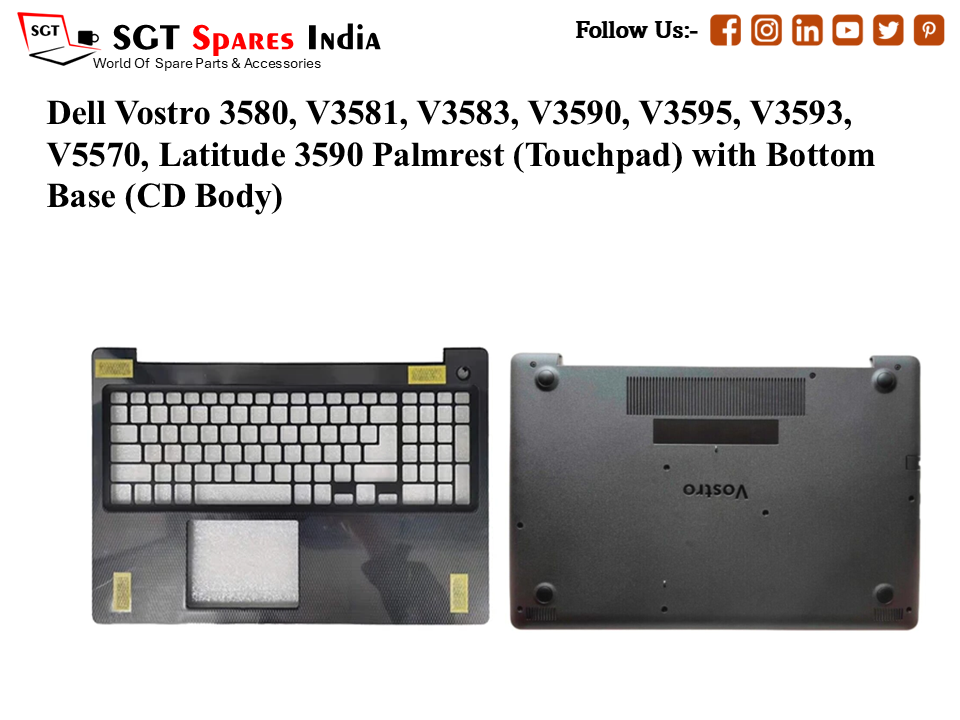 Dell Vostro 3580, V3581, V3583, V3590, V3595, V3593, V5570, Latitude 3590 Palmrest (Touchpad) with Bottom Base (CD Body)