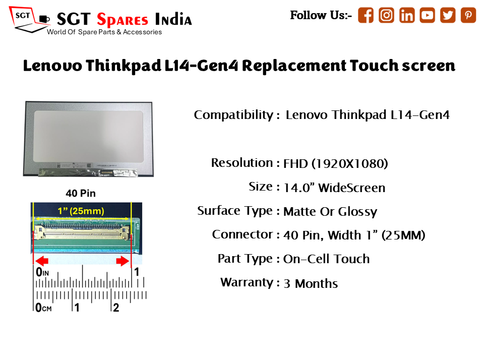 Lenovo Thinkpad L14-Gen4 Replacement Touch screen