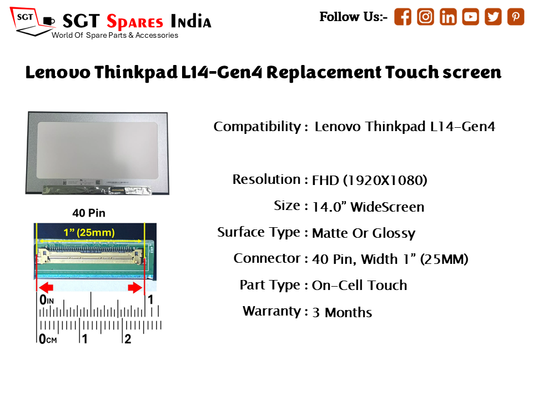 Lenovo Thinkpad L14-Gen4 Replacement Touch screen