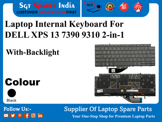 Laptop Internal Keyboard For DELL XPS 13 7390 9310 2-in-1 With-Backlight Colour Black