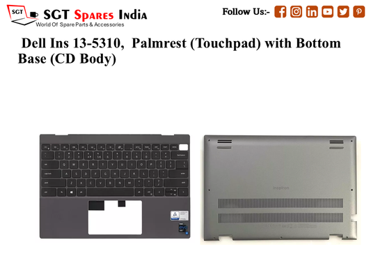 Dell Ins 13-5310, Palmrest (Touchpad) with Bottom Base (CD Body)