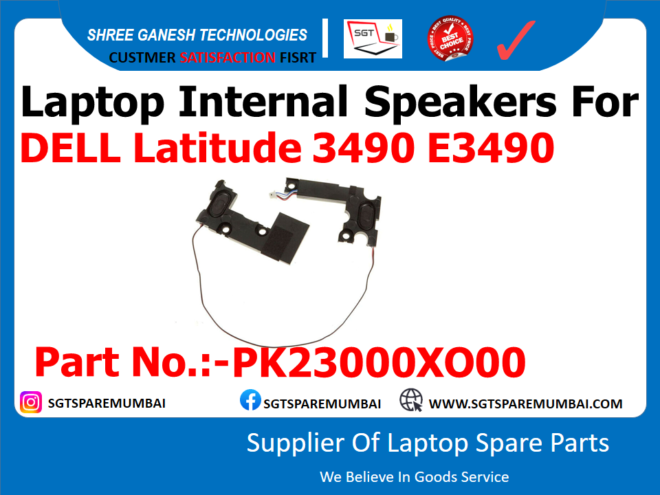 Laptop Internal Speakers For DELL Latitude 3490 E3490 Part No.:-PK23000X000