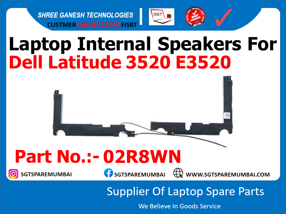 Laptop Internal Speakers For Dell Latitude 3520 E3520 Part No.: - 02R8WN