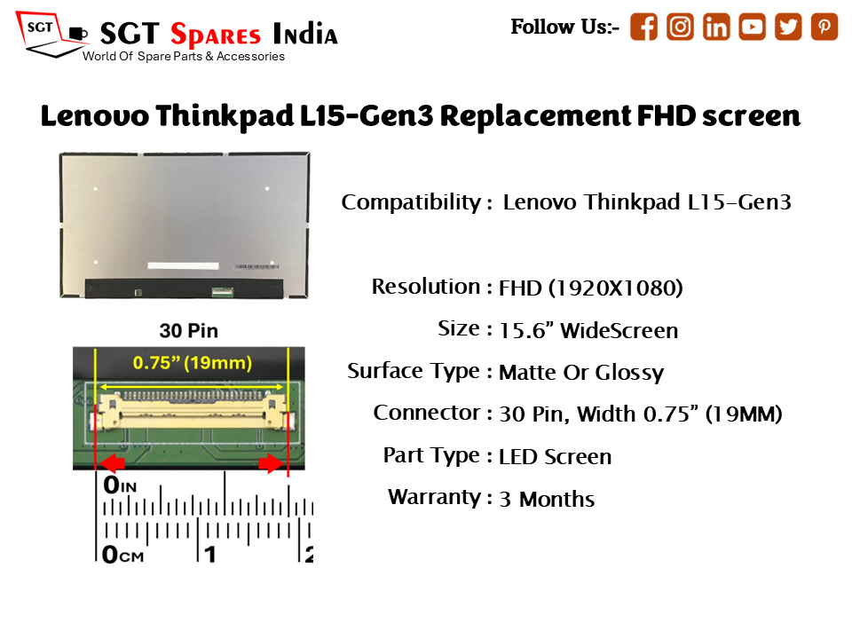 Lenovo Thinkpad L15-Gen3 Replacement FHD screen