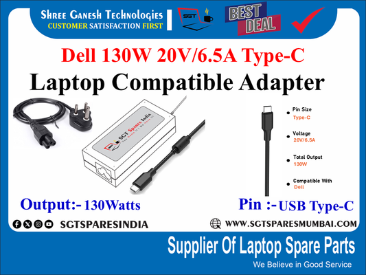 Dell 130W 20V/6.5A Type-C Laptop Compatible adapter
