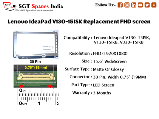 Lenovo IdeaPad V130-15ISK Replacement FHD screen
