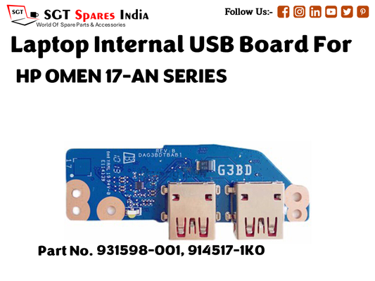 laptop Internal USB or IO board For HP OMEN 17 AN SERIES  Part no. 931598 001, 914517 1K0