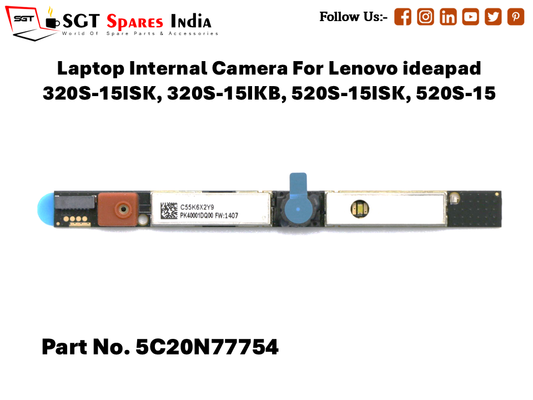 Laptop Internal Camera For Lenovo ideapad 320S-15, 320S-15IKB, 520S-15, 520S-15 Part No. 5C20N77754