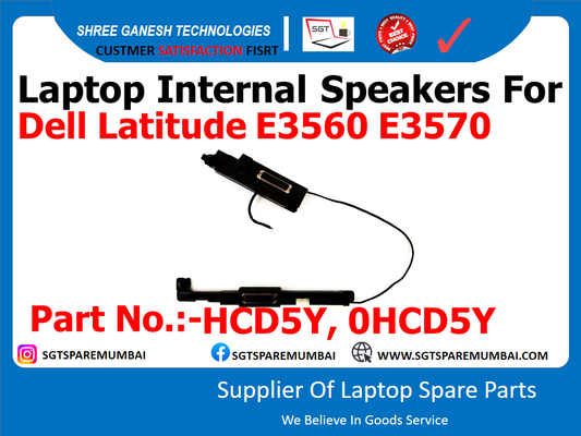 Laptop Internal Speakers For Dell Latitude E3560 E3570 Part No.:-HCD5Y, 0HCD5Y