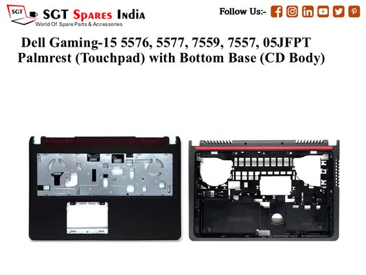 Dell Gaming-15 5576, 5577, 7559, 7557, 05JFPT Palmrest (Touchpad) with Bottom Base (CD Body)