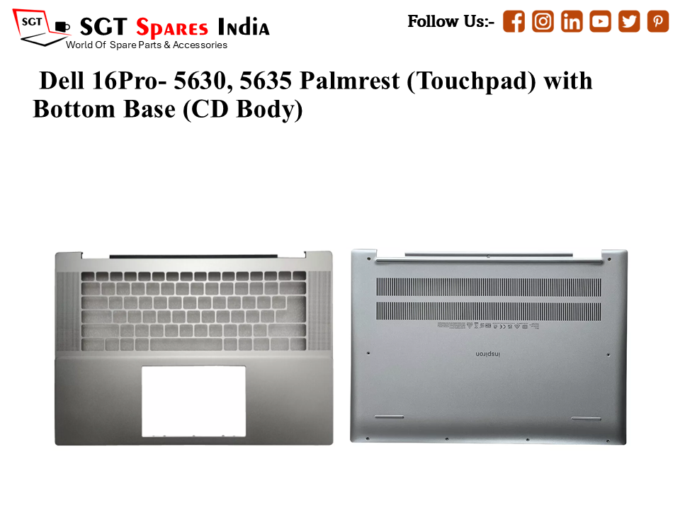 Dell 16Pro- 5630, 5635 Palmrest (Touchpad) with Bottom Base (CD Body)