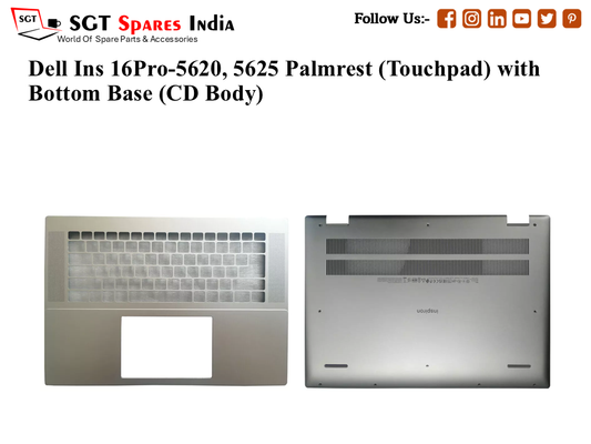 Dell Ins 16Pro-5620, 5625 Palmrest (Touchpad) with Bottom Base (CD Body)