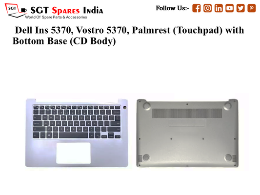 Dell Ins 5370, Vostro 5370, Palmrest (Touchpad) with Bottom Base (CD Body)