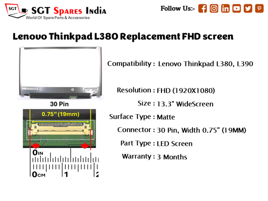 Lenovo Thinkpad L380 Replacement FHD screen