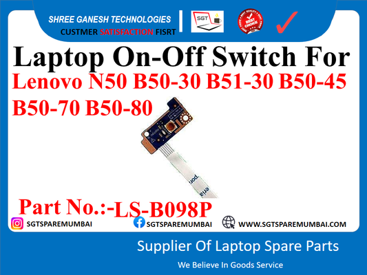 Laptop On-Off Switch For Lenovo N50 B50-30 B51-30 B50-45 B50-70  PartNo.:-LS-B09SP .