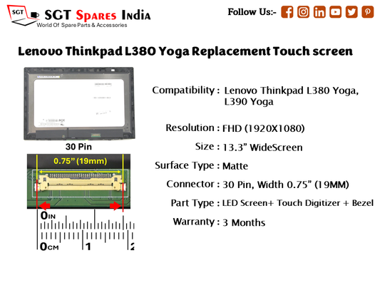 Lenovo Thinkpad L380 Yoga Replacement Touch screen