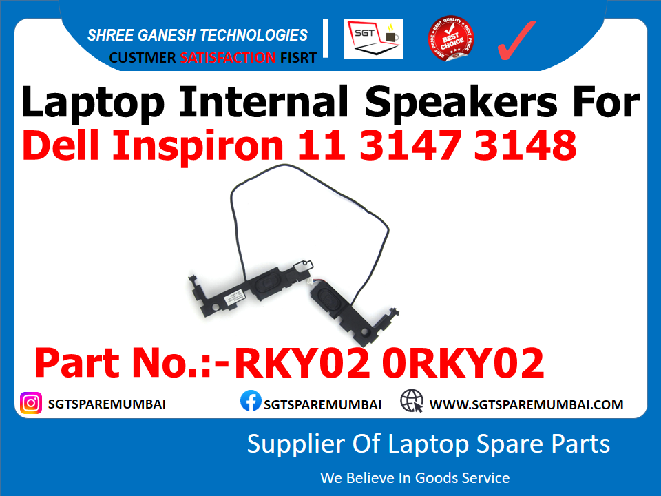 Laptop Internal Speakers For Dell Inspiron 11 3147 3148 Part No.:-RKY02 0RKY02