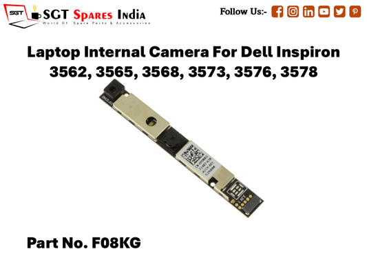 Laptop Internal Camera For Dell Inspiron 3562, 3565, 3568, 3573, 3576, 3578 Part No. F08KG