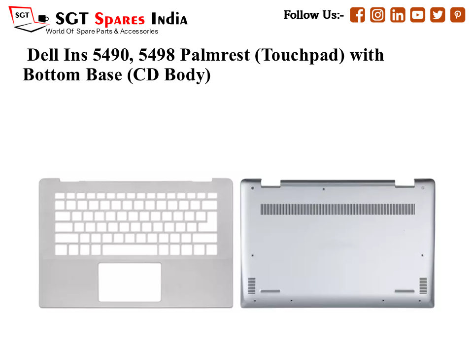 Dell Ins 5490, 5498 Palmrest (Touchpad) with Bottom Base (CD Body)
