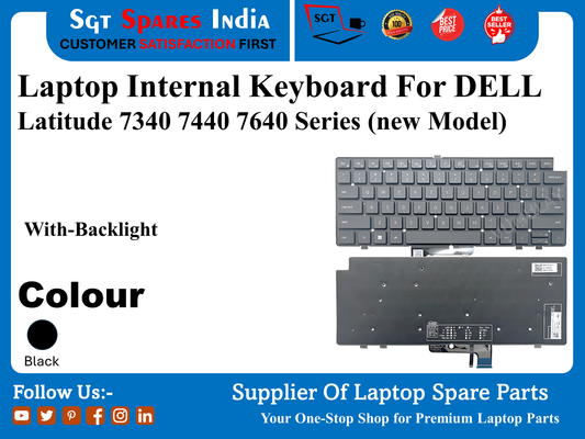 Laptop Internal Keyboard For DELL Latitude 7340 7440 7640 Series (new Model) With-Backlight Colour Black