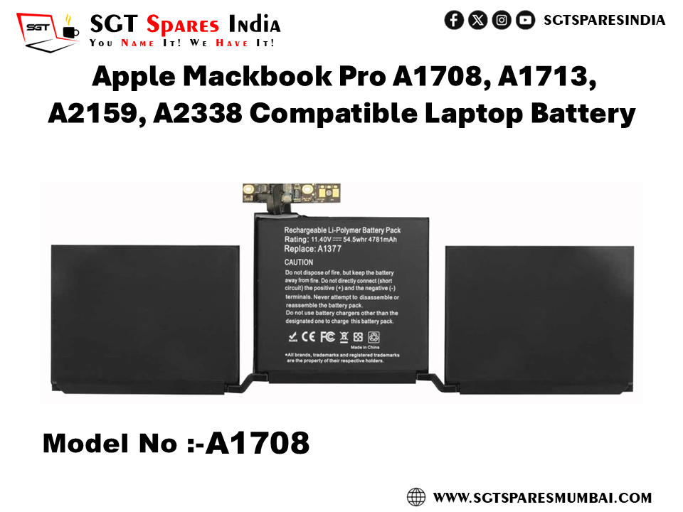 A1708 FOR  Apple Mackbook Pro A1708, A1713, A2159, A2338 Compatible Laptop Battery