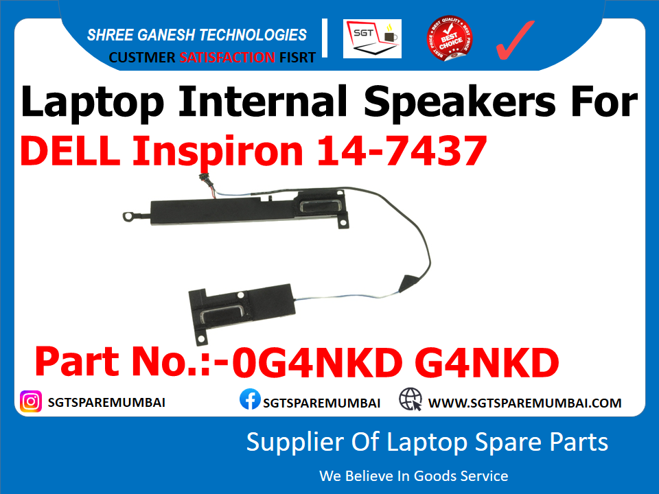 Laptop Internal Speakers For DELL Inspiron 14-7437 Part No.:-0G4NKD G4NKD