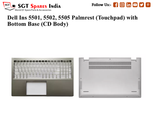 Dell Ins 5501, 5502, 5505 Palmrest (Touchpad) with Bottom Base (CD Body)